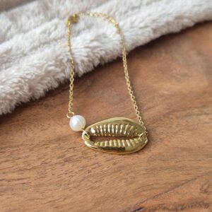 Armband schelp, jewellerly, beach jewels, beachstijl, sieraden, stainless steel