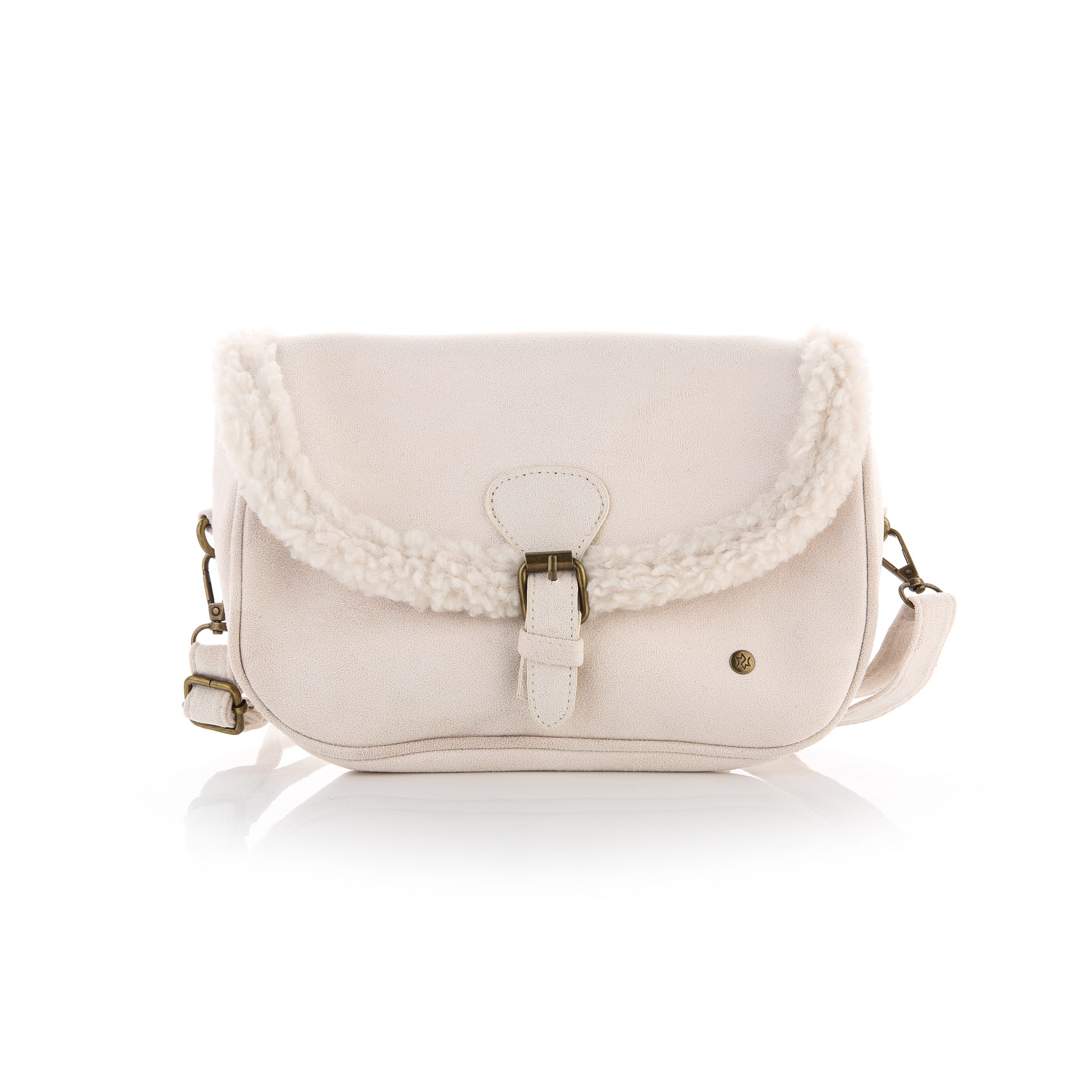 Suèdine crème schoudertas