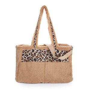 Bruine teddy panter shopper