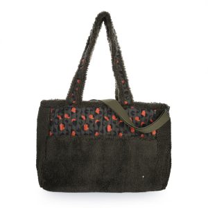 Groene teddy panter shopper