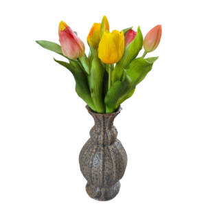 Real touch tulpen fuchsia, geel - 30 centimeter