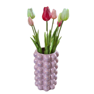 Real touch tulpen fuchsia, roze, wit- 47 centimeter
