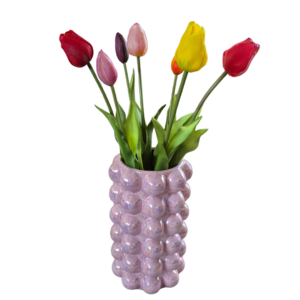 Real touch tulpen rood, roze, geel - 47 centimeter