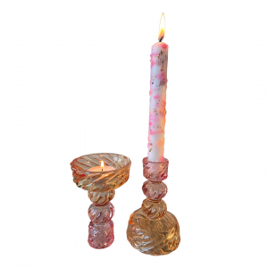 Waxine- en kaarsenstandaard roze/oranje