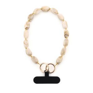 Beige kralen telefoonkoord