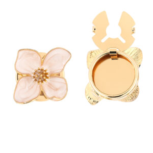 bloem wit parelmoer knopen clips