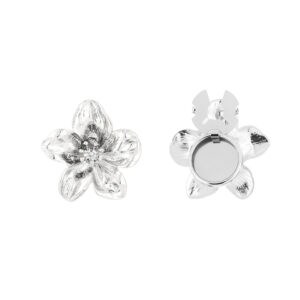 zilver bloem knopen clips