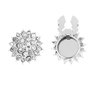 zilver diamantjes knopen clips