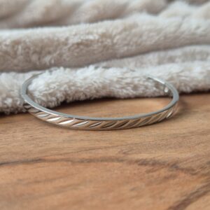 Bangle armband strepen sieraden jewellery stainless steel rvs webshop