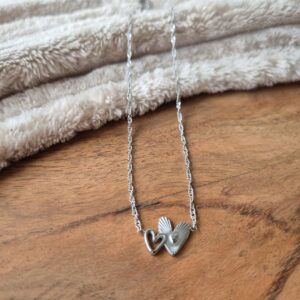 ketting dubbele harten, stainless steel, trend, trends, sieraden zilver, dames ketting, webshop, betaalbaar