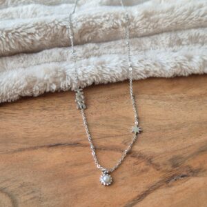 Ketting hope en parel, stainless steel, cadeau tip, sieraden lover, sieraden junk, betaalbaar, stainless steel