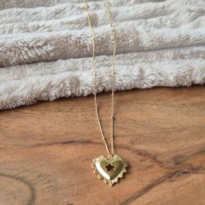Ketting open hart, stainless steel, webshop sieraden, betaalbare sieraden, trendy sieraden