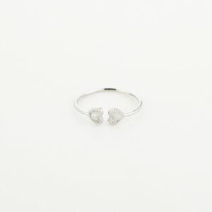 dubbele hart ring, hartjes ring, heart ring, minimalistische ring, fijne ring, dames ring, trendy ring, verstelbare dames ring, stacking ringen, romantische sieraden, open ring, subtiele ring, verstelbare ring, verstelbare zilveren ring, stainless steel, webshop