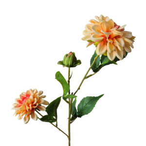 kunst dahlia, peach dahlia, dahlia tak, kunstbloem, realistische kunstbloem, decoratieve bloem, bloem decoratie, interieur decoratie, kunst tak, bloemen tak, witte bloem, zijden bloem, woonaccessoire, tafel decoratie, boeket samenstellen, kunst bloemen decoratie