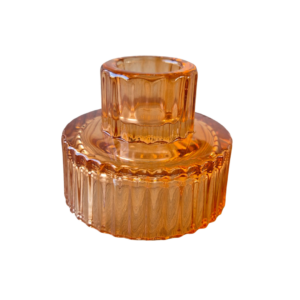 kandelaar en wachinelichthouder sanstone oranje glas sfeerverlichting woonaccessoires