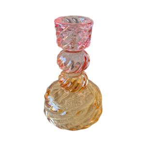 Kandelaar en waxinelichthouder roze - oranje woonaccessoires webshop