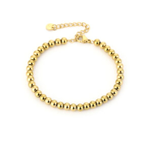 stainless steel armband, roestvrijstalen armband, goudkleurige armband, kralen armband, bolletjes armband, bead armband, minimalistische armband, elegante armband, trendy armband, moderne armband, dames armband, layering armband, fijne armband, minimalistische sieraden, stainless steel sieraden, waterproof armband, verkleurt niet, hypoallergene armband, duurzame sieraden, everyday armband, tijdloze armband, basic armband, cadeau voor haar, dames sieraden, goudkleurige stainless steel armband