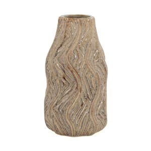 keramische vaas, keramiek vaas, design vaas, moderne vaas, beige vaas, bruine vaas, aardetinten vaas, structuur vaas, reliëf vaas, abstracte vaas, sculptuur vaas, decoratieve vaas, unieke vaas, trendy woondecoratie, moderne woondecoratie, interieur accessoire, design woonaccessoire, stijlvolle vaas, minimalistische vaas, neutrale woondecoratie, bloemenvaas, droogbloemen vaas, decoratie voor tafel, decoratie voor kast, decoratie voor plank, Scandinavische woondecoratie, kunstzinnige vaas, elegante interieur decoratie, design object vaas, vaas luva