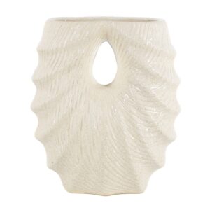 schelp vaas, schelp vorm vaas, design vaas, keramische vaas, keramiek vaas, beige vaas, beige keramiek vaas, moderne vaas, sculptuur vaas, decoratieve vaas, unieke vaas, dubbele opening vaas, vaas met 2 ingangen, abstracte vaas, kunstzinnige vaas, trendy woondecoratie, moderne woondecoratie, interieur accessoire, design woonaccessoire, bloemenvaas, veldbloemen vaas, droogbloemen vaas, minimalistische vaas, neutrale woondecoratie, decoratie voor tafel, decoratie voor kast, decoratie voor plank, Scandinavische woondecoratie, design object vaas, stijlvolle interieur decoratie